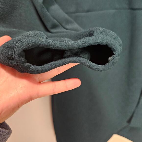 Madewell Faux Wrap Long-Sleeve Side-Tie Mini Stretch Dress Green Size XL - Picture 11 of 13